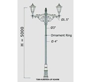 Tiang PJU Decorative HUMANIA-UP2ARM