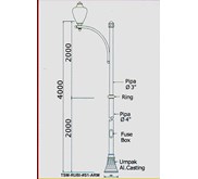 Tiang PJU Decorative RUBI-S1ARM