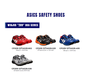 Sepatu Safety Asics Winjob® CP209 BOA® 1271A029 Hitam Biru Merah Abu
