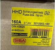SIBA 160 A 3010953.160 160A 7.2kV 67x442 80N 3010953160 3010953 160