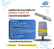 Lampu Jalan LED OSRAM SIMPLITS 210 Watt PLN