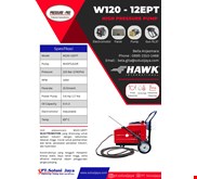 Pompa hydrotest 120 Bar 12 lpm SJ PRESSUREPRO HAWK PUMP