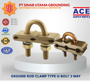Ground Rod Clamp Type U-Bolt AXIS 3 Way 70 - 150 MM Import / Brass Cop