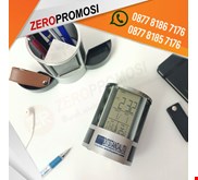 Souvenir Jam Dinding Meja Promosi - Pen Holder & Desk Clock JHL 2668