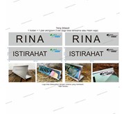 Papan Nama Meja/Name Desk BPJamsostek 1 Plat 2 Sisi Berholder Aluminiu