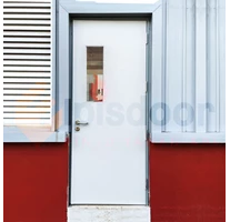 Pintu Baja Single Steel Glass Door