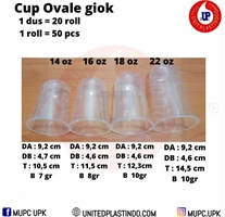 CUP OVALE GIOK / GELAS PLASTIK OVAL TEBAL - DISTRIBUTOR GELAS OVAL
