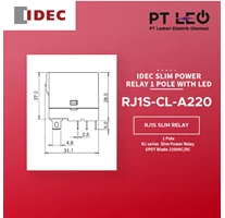 IDEC SLIM POWER RELAY 1 POLE 220VAC WITH LED RJ1S-CL-A220