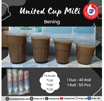 United cup mili bening / gelas plastik / cup puding