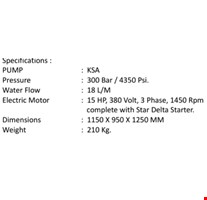 Pompa High Pressure 300 Bar -Distributor Hawk and Pratissoli