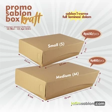 Lunch Box Kraft cetak 1 warna untuk wadah makanan