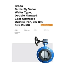 BUTTERFLY DOUBLE FLANGE GEAR DUCTILE IRON DN80 10K BRACO