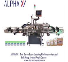 ALPHA XV 1 Side Servo Ecam Labeling Machine With Belt Wrap Around 