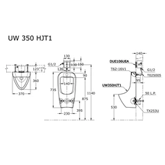 TOTO Urinal - UW 350HJT1
