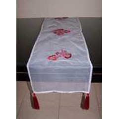 table runner glam red flower