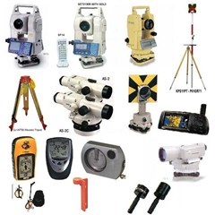 alat-alat survey (theodolite, total station, automatic level, gps, monocular, dll.