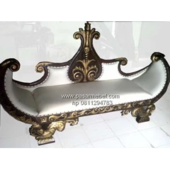 sofa antik model perahu mpb 536 kain oscar putih tulang