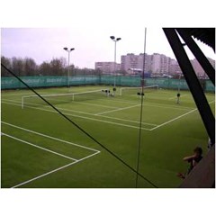 lapangan tenis / tennis court w/ artificial turf