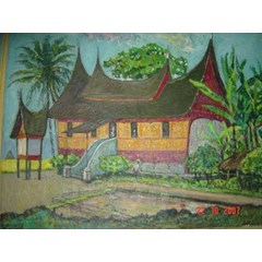 rumah gadang (lukisan cat minyak)
