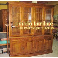 almari buffet rak buku minimalis pintu 4