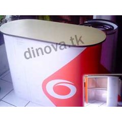 meja display, counter desk iron