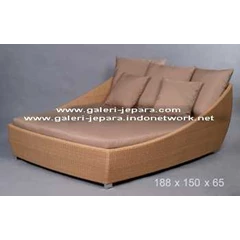 synthetic outdoor rattan alumunium frame day bed
