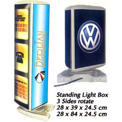 standing light box 3 sides rotate