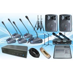 paket conference 4 pakai 10 mic + sound system ( auderpro)