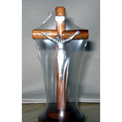 salib kayu tatakan bulat 10 cm