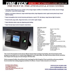 fingerprint & pin ; time attendance & access control time tech f10
