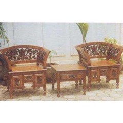kursi teras jati jepara ukir kartini 1 set