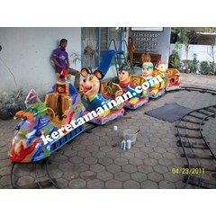 kereta mini mainan fiber engkel rel kaca mata