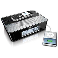 philips aj4200 digital clock alarm radio with mobile phone charger