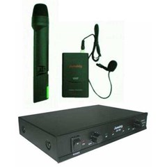 jueshiy js-16v wireless microphone system : handheld ( gagang) + clip on ( jepit)