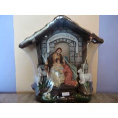 patung rangkaian natal- 2 ( kandang) , 24 cm x 11 cm x 25 cm