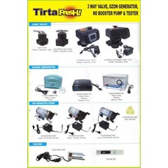 3-way valve, ozon generator, ro boster pump & tester