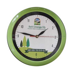 jam dinding murah diameter 26.5 cm hijau