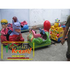 kereta mainan mini fiber isi 10