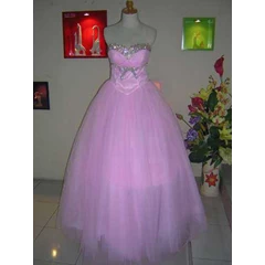 gaun pink elegant