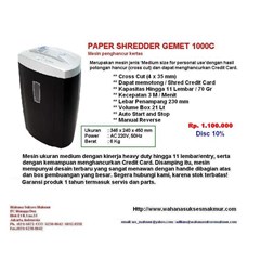 paper shredder gemet 1000c