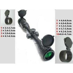 flip-open / flip-up riflescope cover w/ size