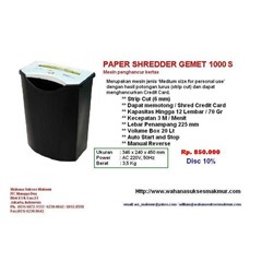 paper shredder ; mesin penghancur kertas gemet 1000s