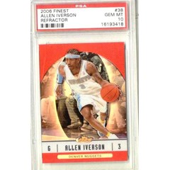 allen iverson finest 2006 refractor psa 10