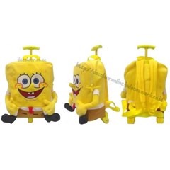tas sekolah boneka sponge bob trolley / import