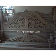 tempat tidur ukir jepara mawar kuncung kerawang