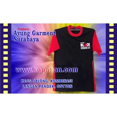 kaos oblong cotton kombinasi sablon