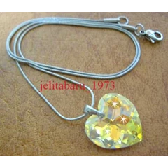 e.7.1. gambar kalung ular stainless liontin swarovski natural heart e.7.