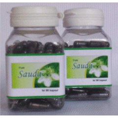pure sauda adalah kapsul dengan komposisi 100% habbatussauda murni.