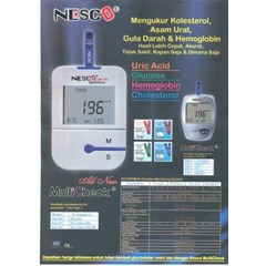 nesco multi check 4 in 1 jakarta { glucose/ uric acid/ cholesterol/ hemoglobin} baru ! ! !