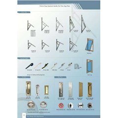 dekson friction stay, casement handle, pull plate, dan sign plate